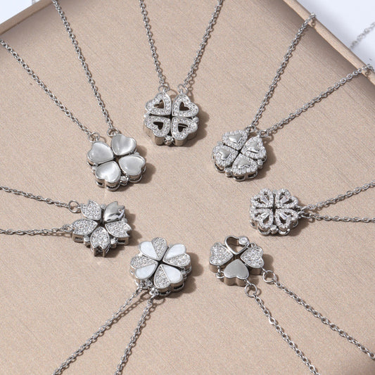 Flower Pendant Temperament Titanium Steel Necklace