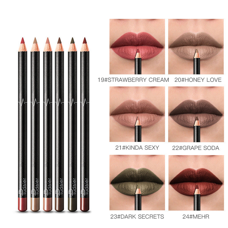 New 36-color Lip Liner Waterproof Non-smudge Nude Color Biting Lip Makeup Matte Multi-color Lip Pencil Lipstick Set