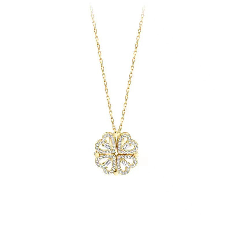 Flower Pendant Temperament Titanium Steel Necklace