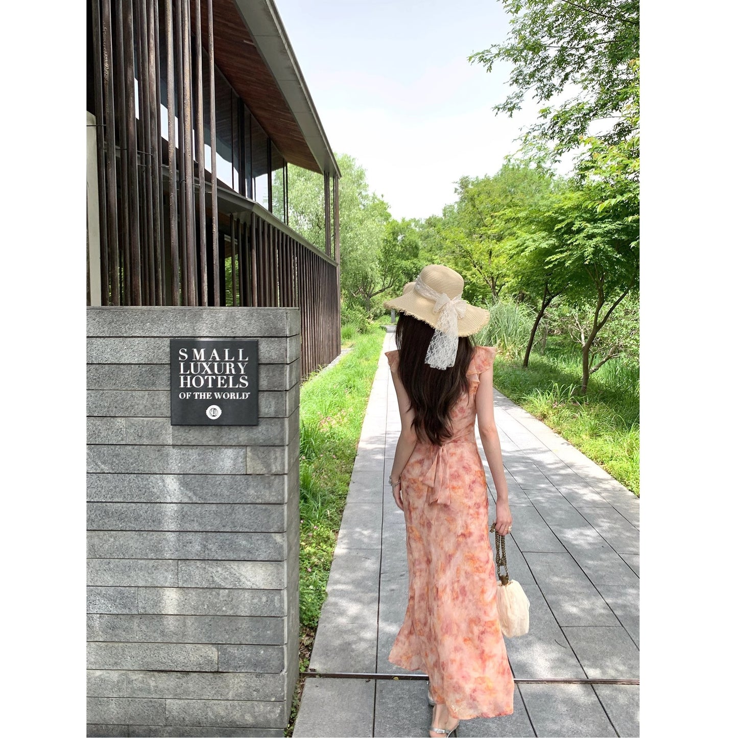 French Floral Ruffle V-Neck Dress