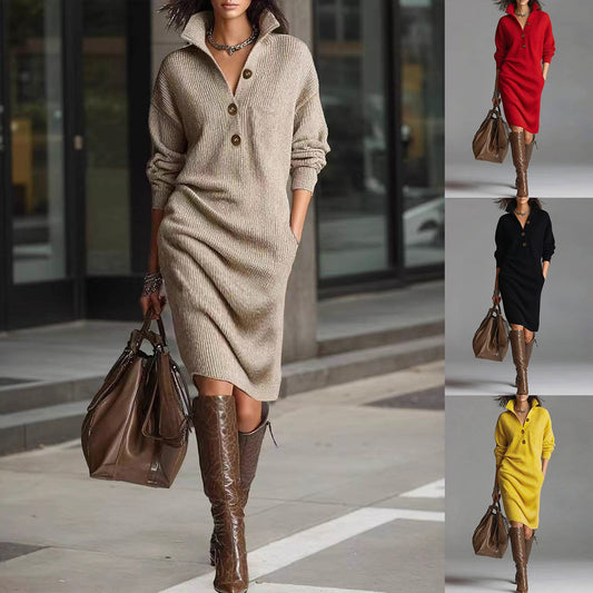 Long-sleeved Sweater Dress