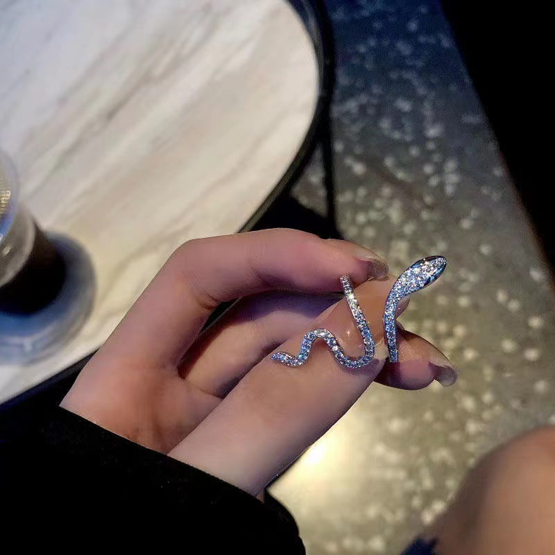Adjustable Snake Design Silver Alloy Ring