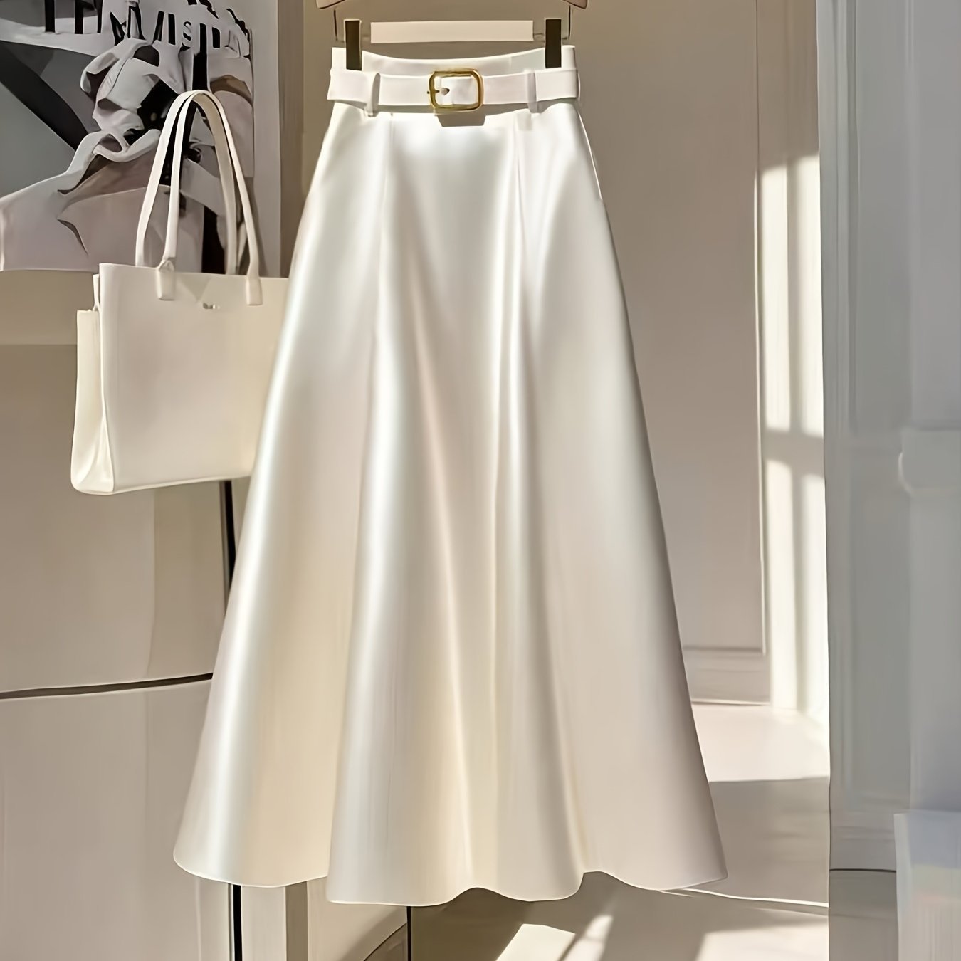 Elegant Solid Color A Line skirt