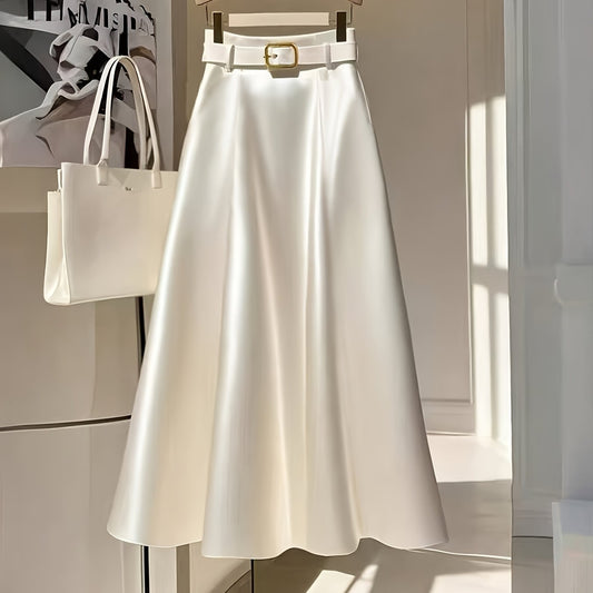 Elegant Solid Color A Line skirt