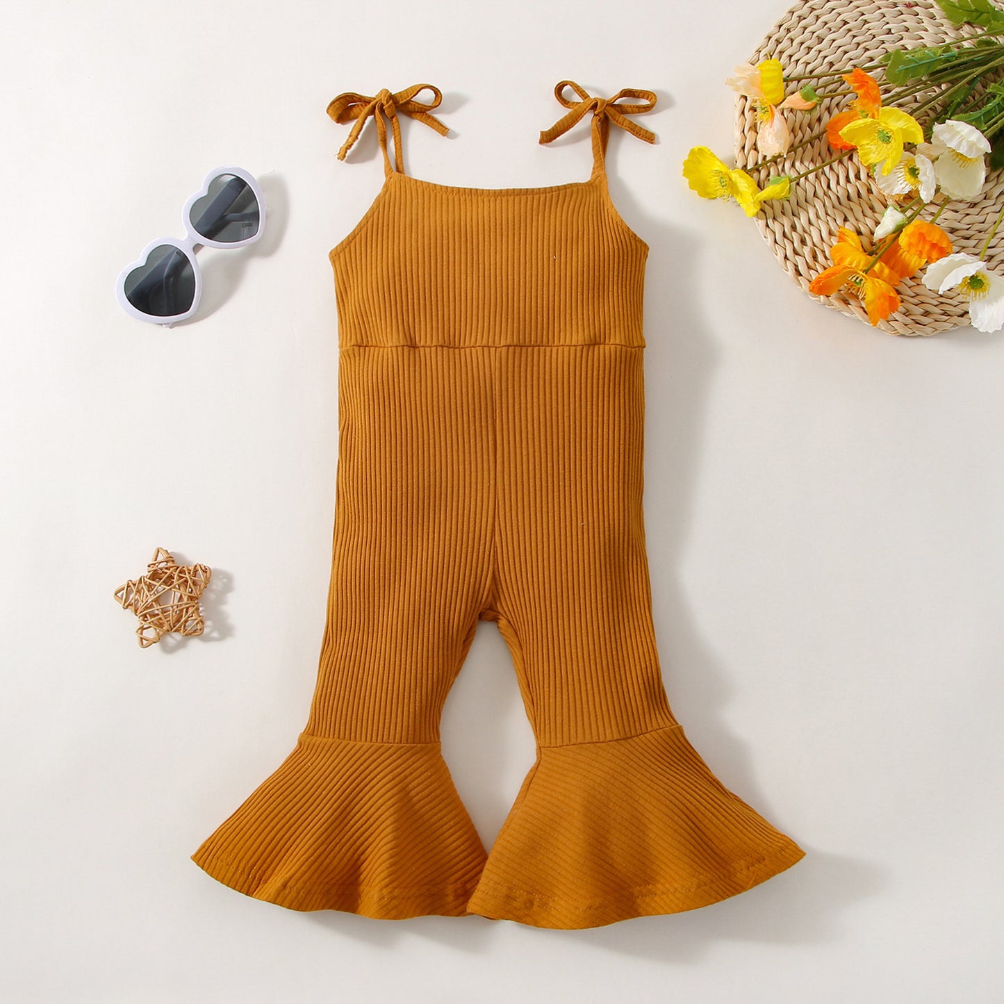 Summer Girls'  One-piece Bell-bottom Pants