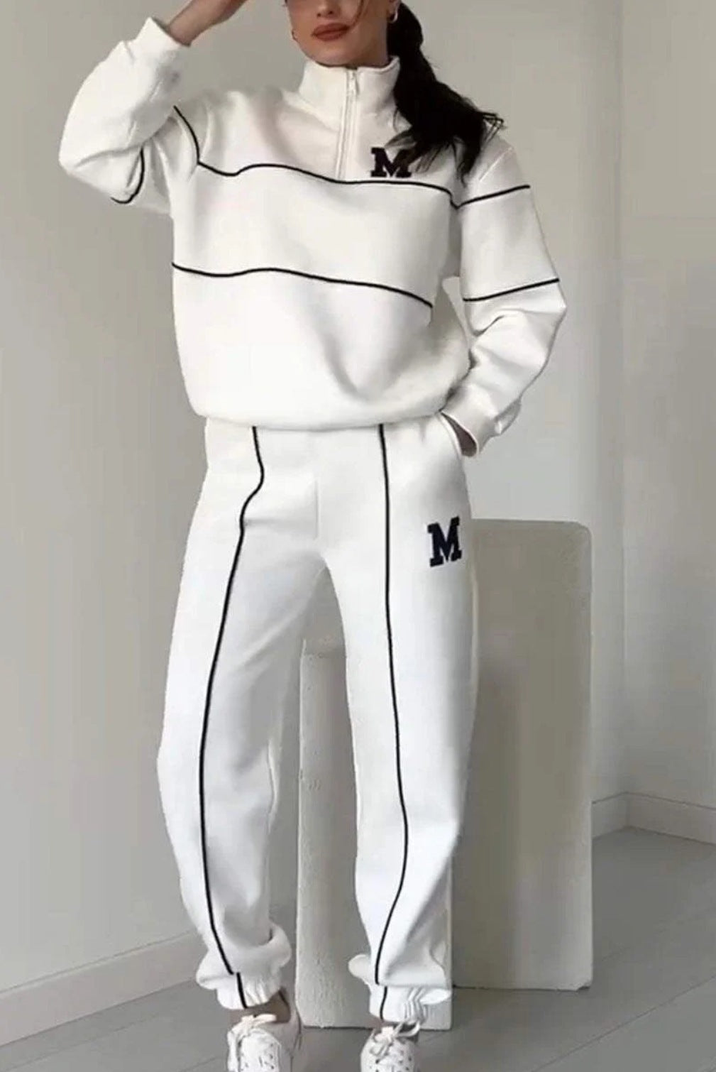 Womens 2 Piece Outfits Lounge Hoodless Pullover Sweatshirt  set