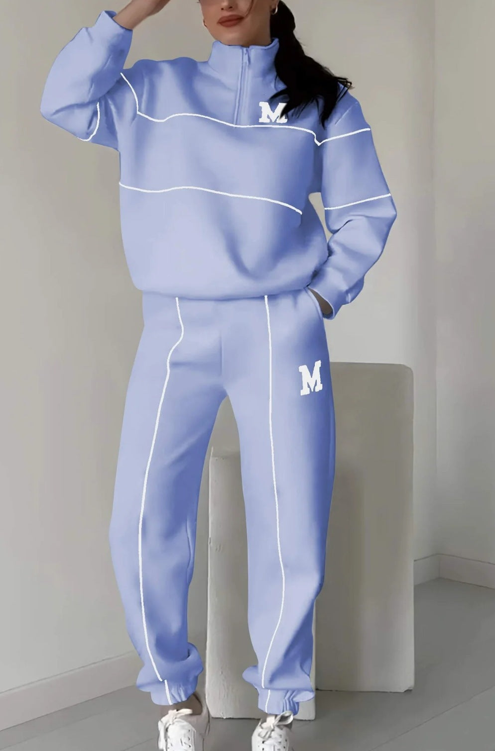 Womens 2 Piece Outfits Lounge Hoodless Pullover Sweatshirt  set