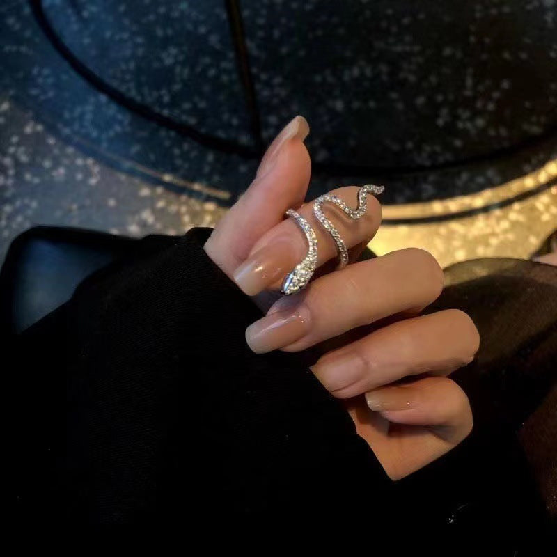 Adjustable Snake Design Silver Alloy Ring