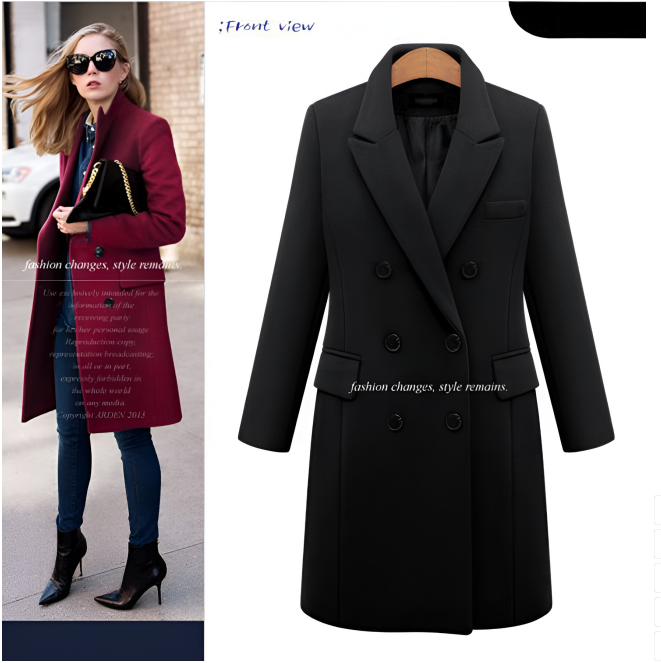 Autumn and winter long size woolen women's coat